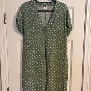 GAP Green Dress with White Accents